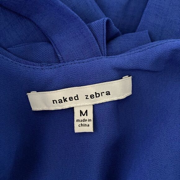 Naked Zebra royal blue bow back tank top - Picture 4 of 4
